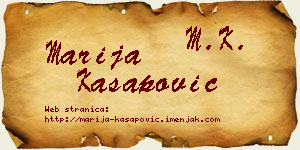 Marija Kasapović vizit kartica